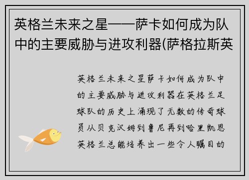 英格兰未来之星——萨卡如何成为队中的主要威胁与进攻利器(萨格拉斯英卡洛斯)
